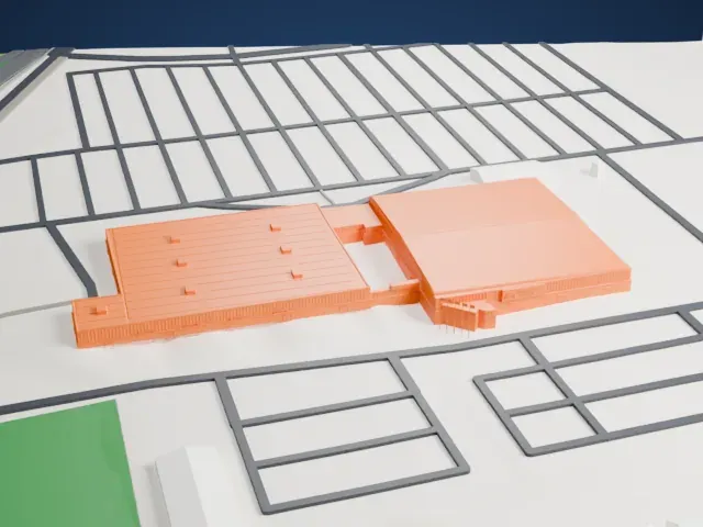 Moncton Coliseum model, East view