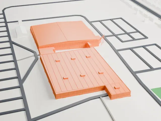 Moncton Coliseum model, South view