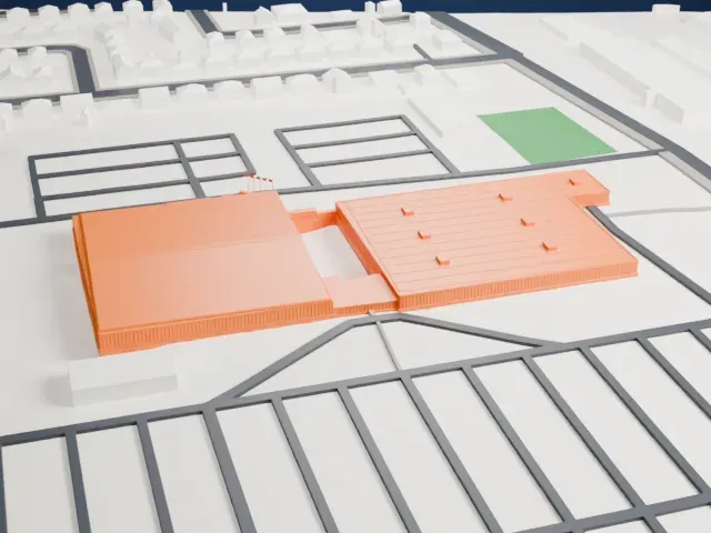 Moncton Coliseum model, West view