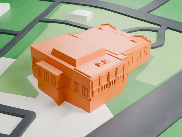 Montclair Art Museum model, East view