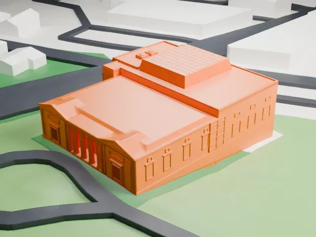 Montclair Art Museum model, West view