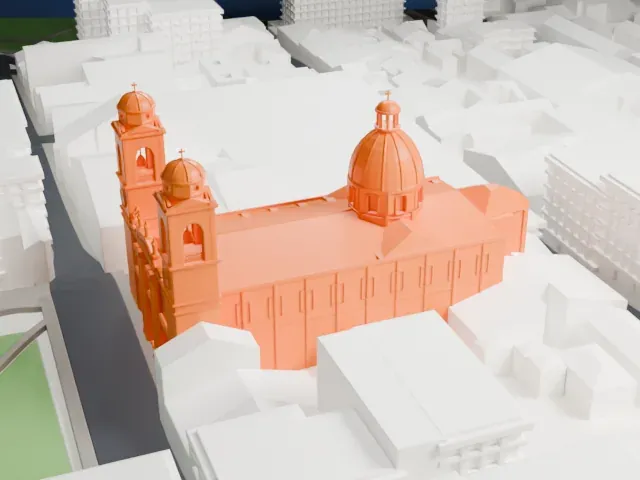 Montevideo Metropolitan Cathedral model, North view