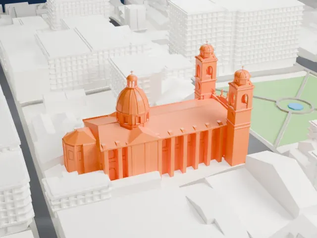 Montevideo Metropolitan Cathedral model, South view