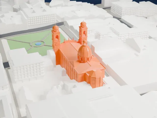 Montevideo Metropolitan Cathedral model, West view