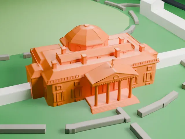 Monticello model, East view