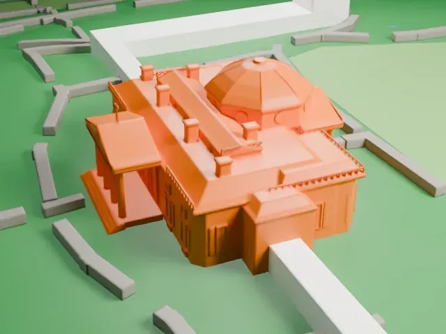 Monticello model, North view
