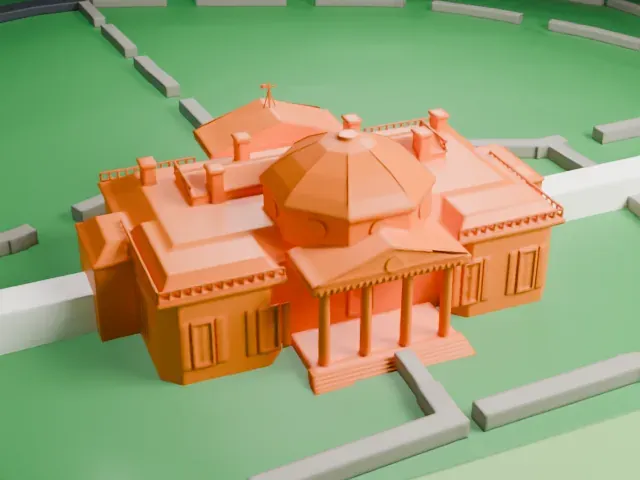 Monticello model, West view