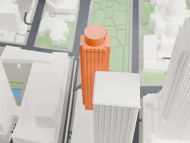 Montreal Marriott Château Champlain model, East view