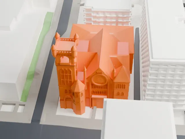 Montreal Museum of Fine Arts model, East view