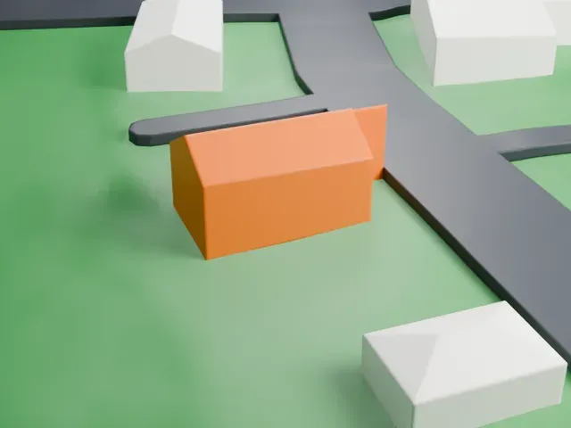 Montville Schoolhouse model, North view