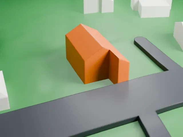 Montville Schoolhouse model, West view