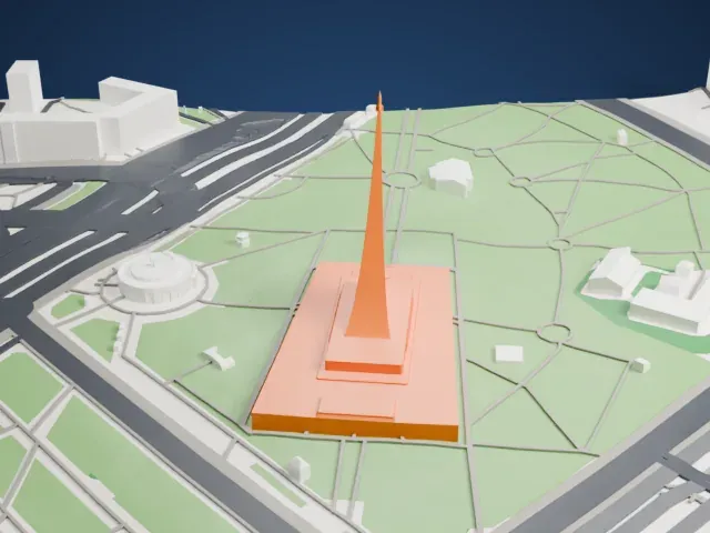 Monument to the Conquerors of Space model, North view