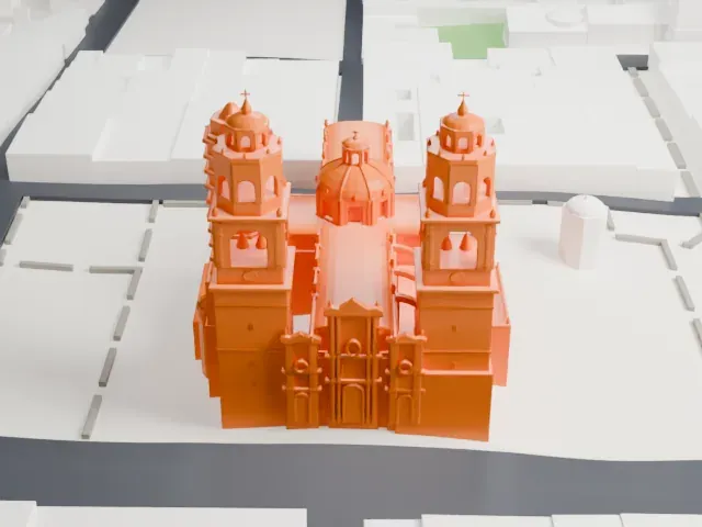 Morelia Cathedral model, North view