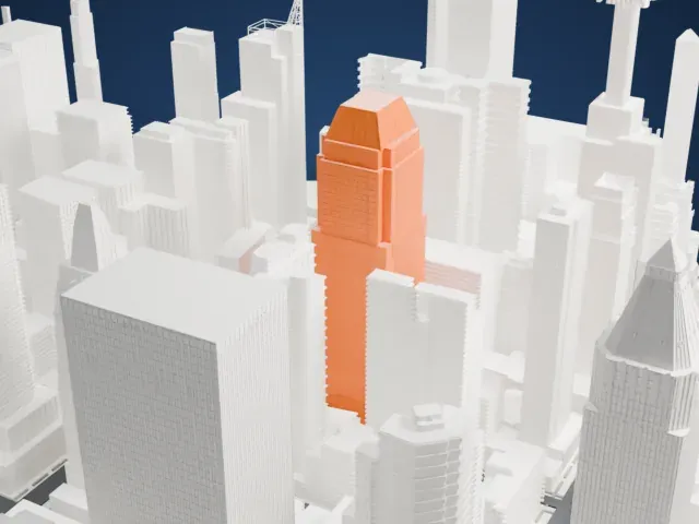 Morgan Stanley Building model, North view