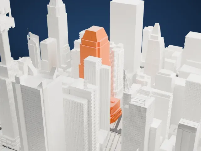 Morgan Stanley Building model, South view