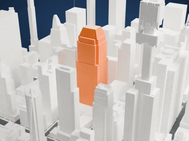 Morgan Stanley Building model, West view