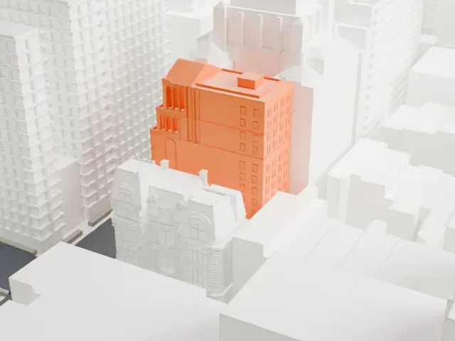 Morgans Hotel model, South view