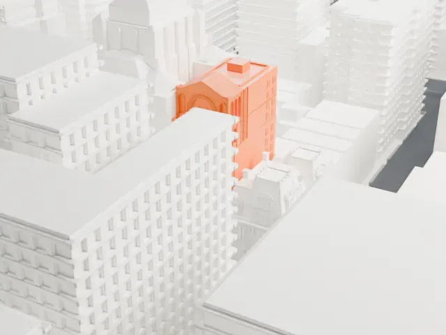 Morgans Hotel model, West view