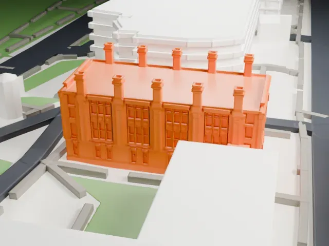 Morton Memorial Laboratory of Chemistry model, North view
