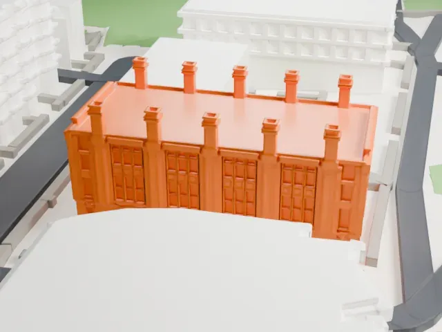 Morton Memorial Laboratory of Chemistry model, South view