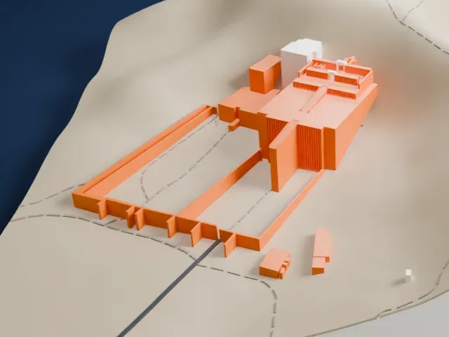 Mortuary Temple of Hatshepsut model, East view