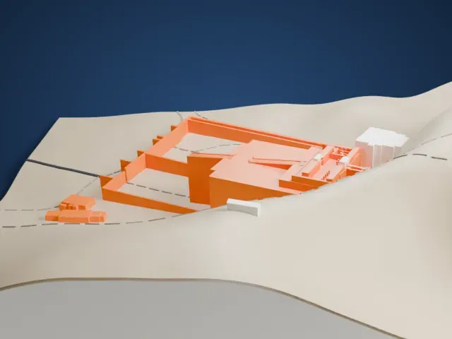 Mortuary Temple of Hatshepsut model, North view