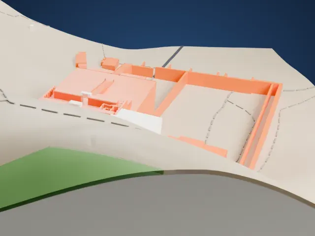 Mortuary Temple of Hatshepsut model, West view