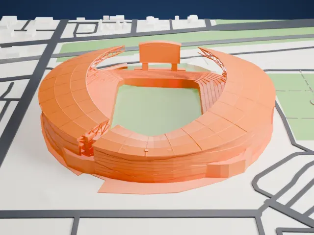 Mosaic Stadium model, North view
