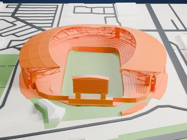 Mosaic Stadium model, South view