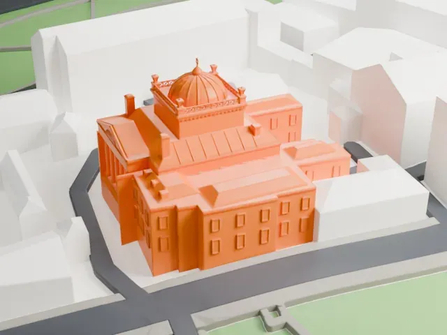 Moscow Choral Synagogue model, East view