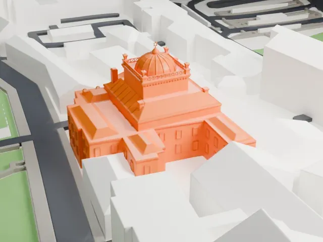 Moscow Choral Synagogue model, North view