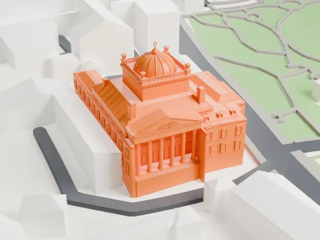 Moscow Choral Synagogue model, South view