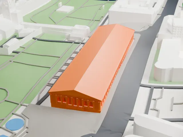 Moscow Manege model, North view