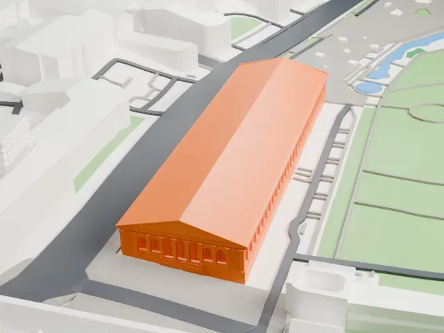 Moscow Manege model, South view