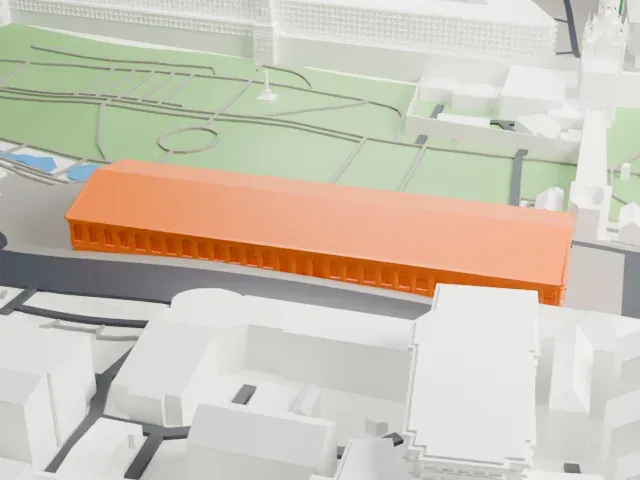 Moscow Manege model, West view