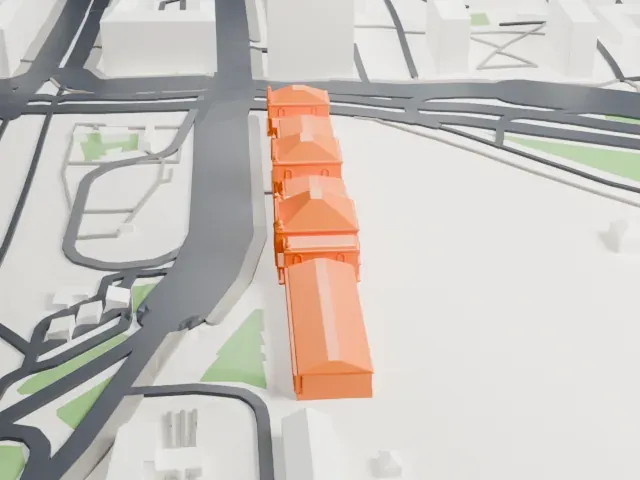 Moscow Rizhsky railway station model, North view