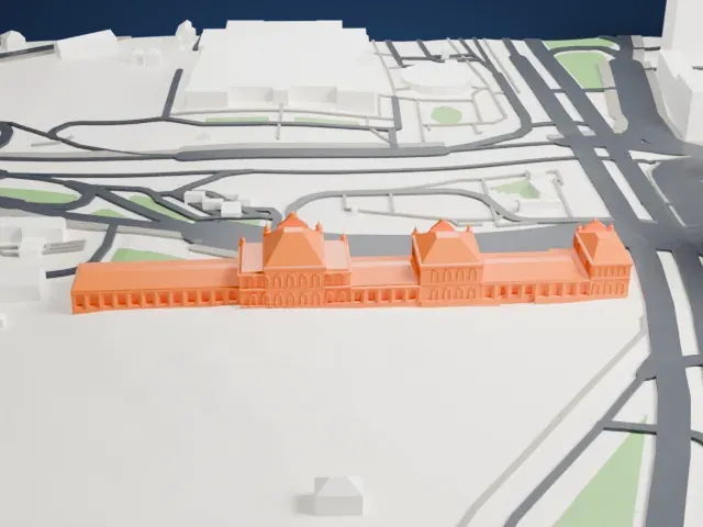 Moscow Rizhsky railway station model, West view