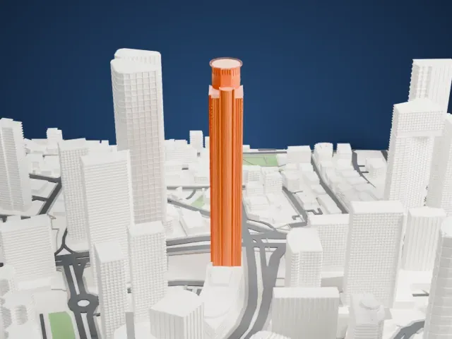 Moshe Aviv Tower model, North view