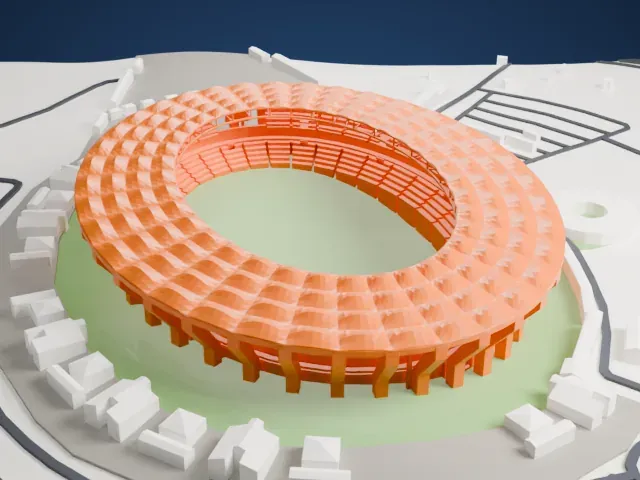 Moshood Abiola National Stadium model, North view