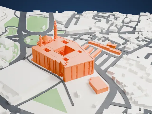 Mosque-Madrasa of Sultan Hasan model, North view