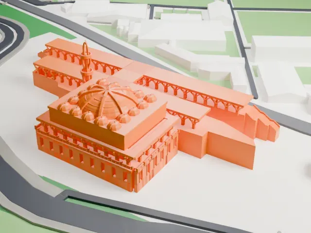 Mosque of Rome model, East view