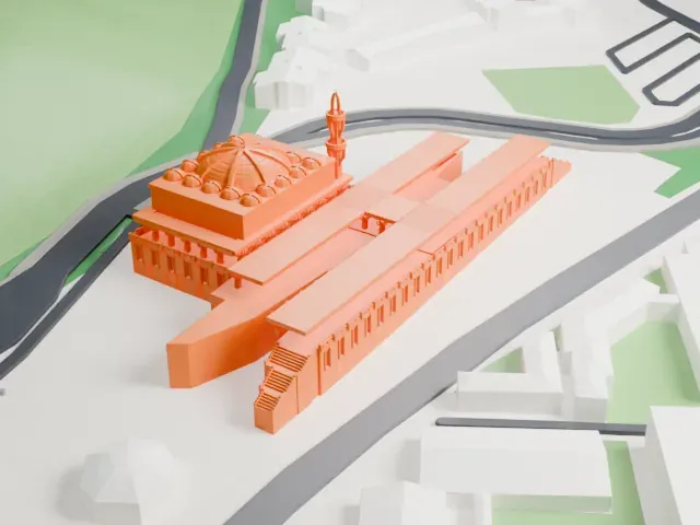 Mosque of Rome model, North view