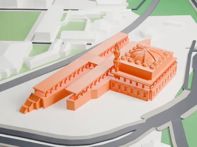 Mosque of Rome model, South view