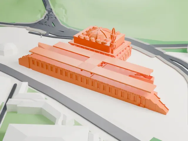 Mosque of Rome model, West view