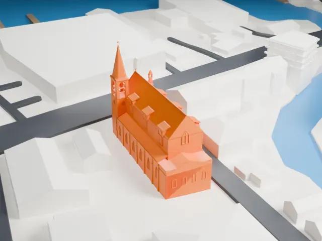 Most Holy Trinity Church, Mamaroneck model, North view