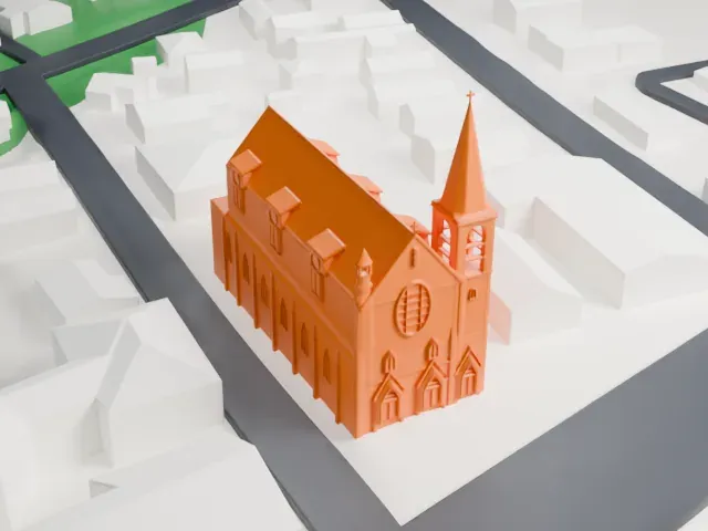 Most Holy Trinity Church, Mamaroneck model, South view