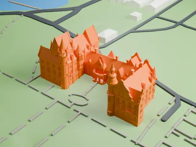 Moszna Castle model, North view