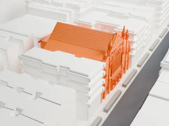 Mother African Methodist Episcopal Zion Church model, East view