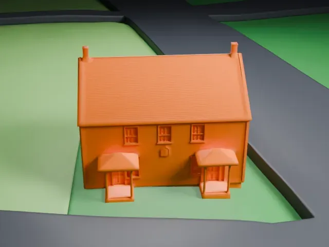 Mount Bethel Baptist Meetinghouse model, South view