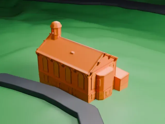 Mount Hope Miners' Church model, North view